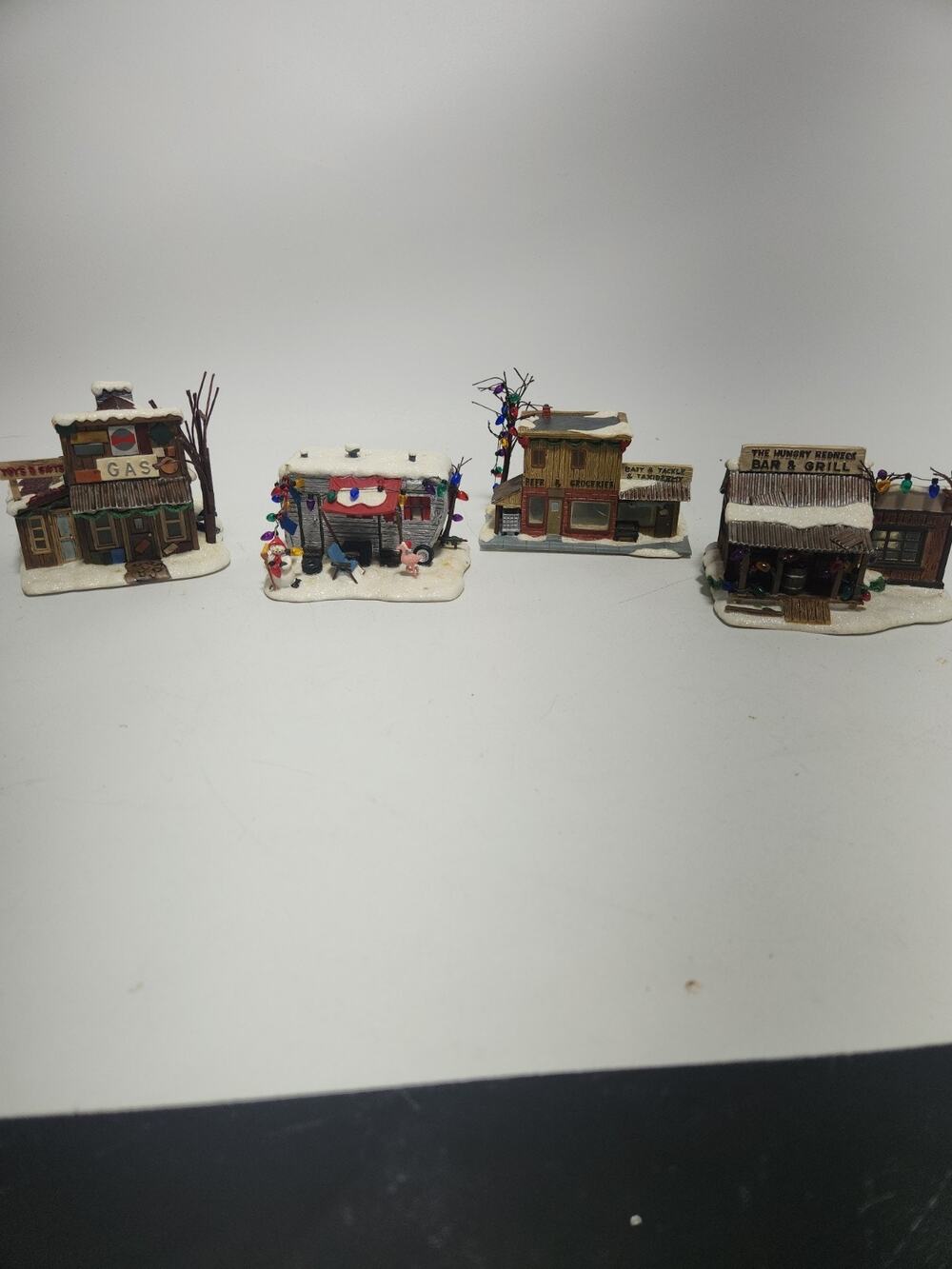 Lot of 4 Hawthorne Village Jeff Foxworthy's Redneck Christmas Village Buildings